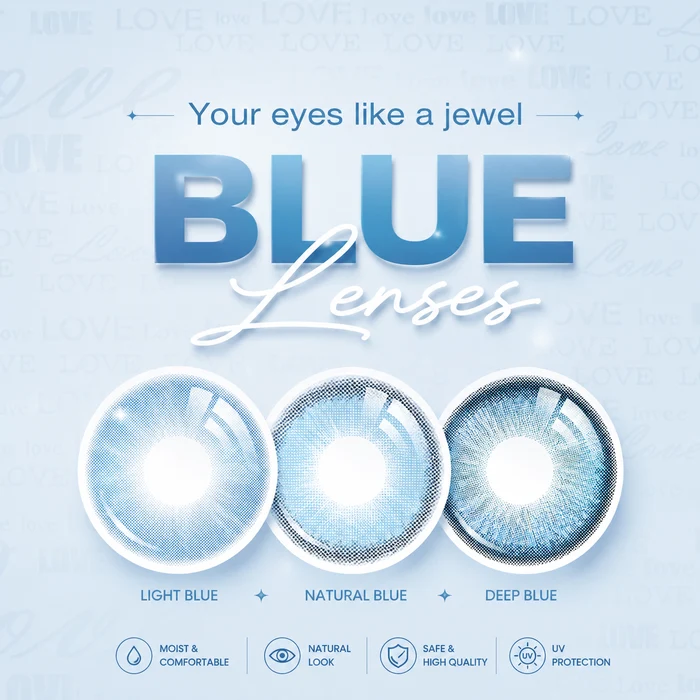 Blue contact lenses collection