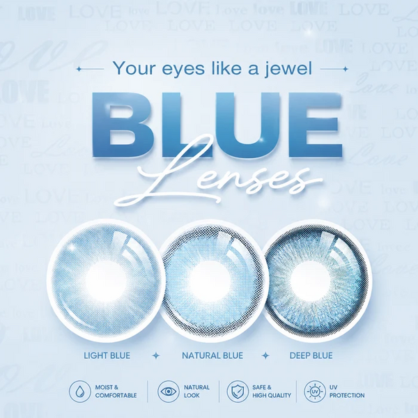 Blue contact lenses collection