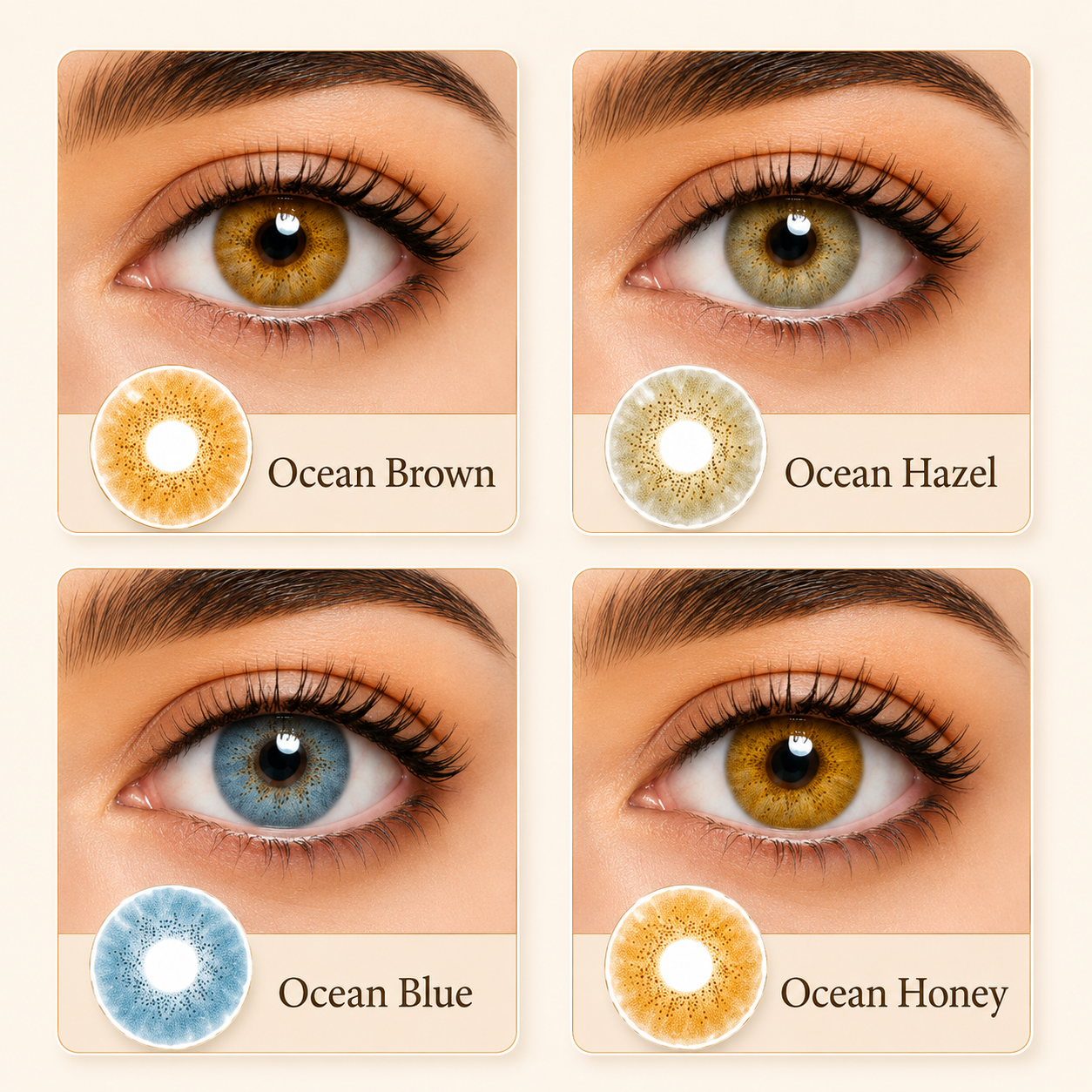 U Style Hidrocor Contact Lens (Plano) | Ocean Brown, Ocean Hazel, Ocean Blue, Ocean Honey, Ocean Grey