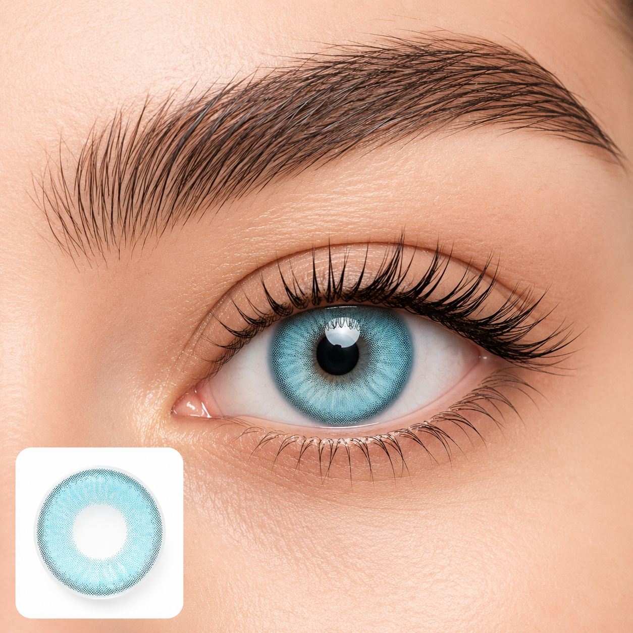 Sunsoft Silver | Sky Blue Contact Lens (Plano)