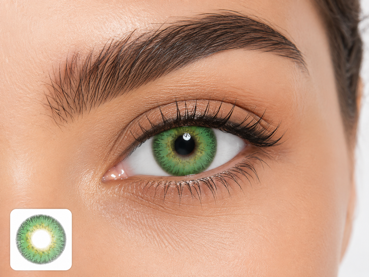 Sunsoft Silver | Lime Contact Lens (Plano)