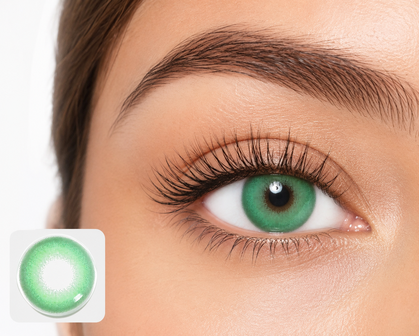 Sunsoft Silver | Crush Green Contact Lens (Plano)