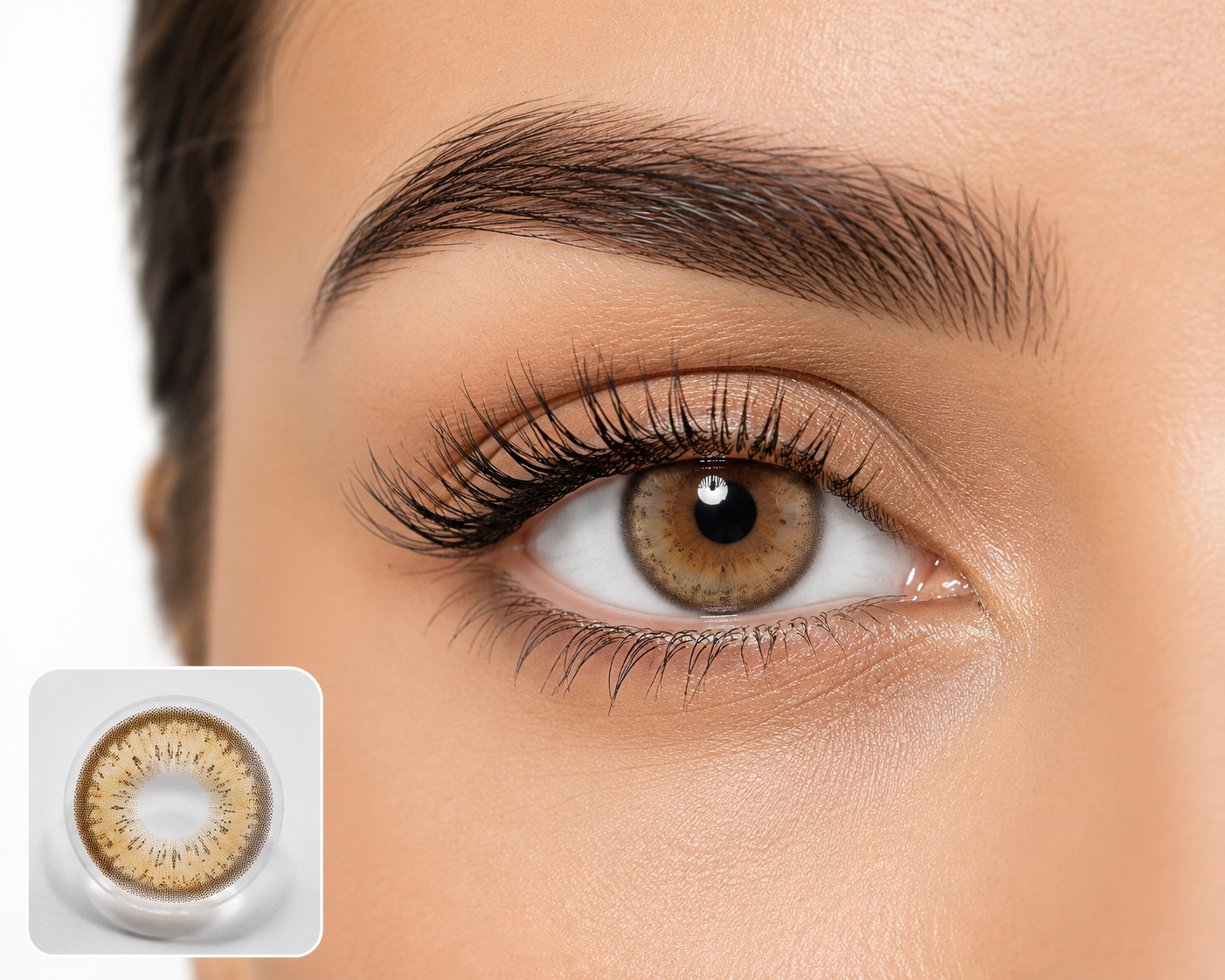 Sunsoft Silver | Hazel Brown Contact Lens (Plano)