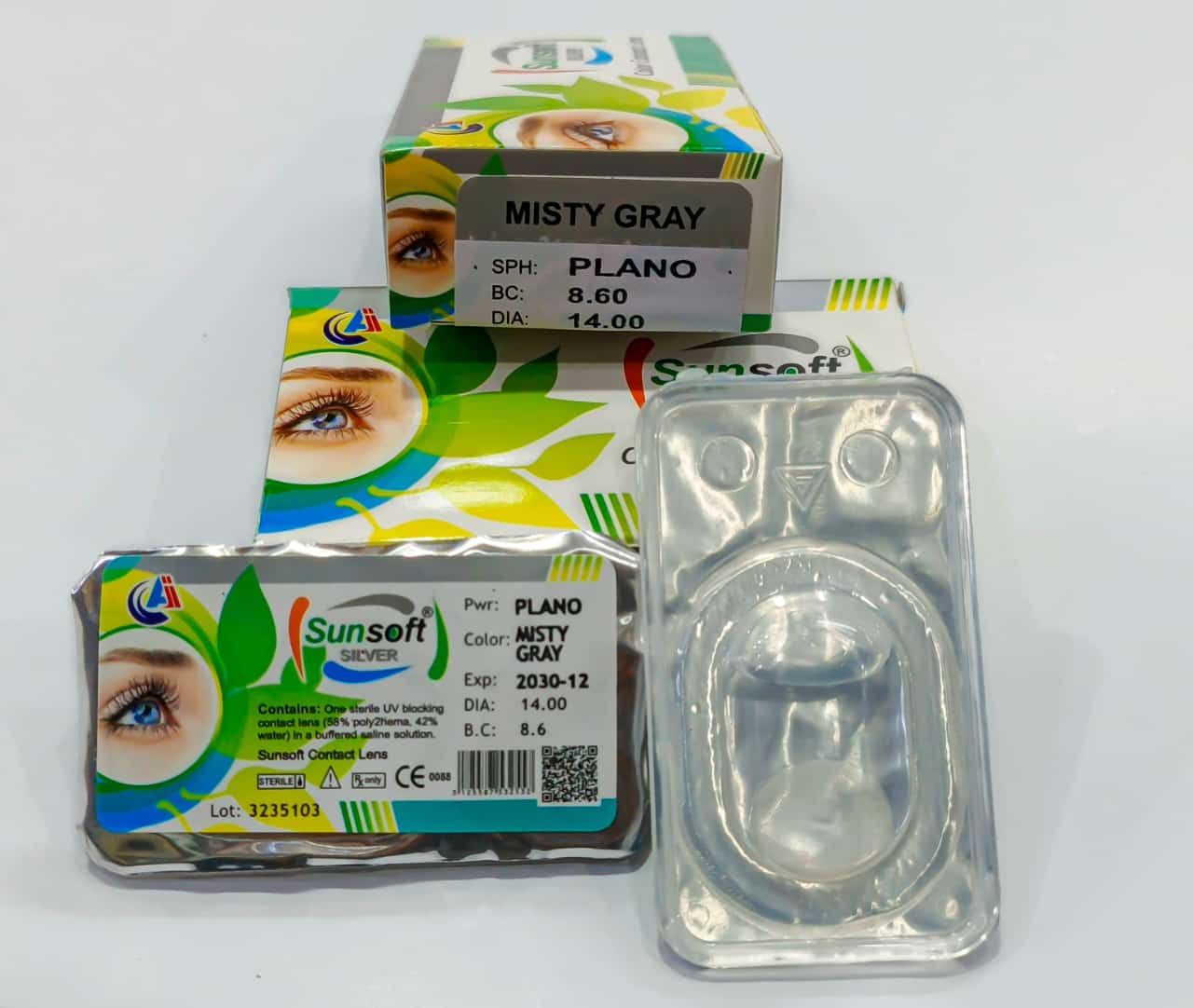 Sunsoft Silver | Misty Gray Contact Lens (Plano)