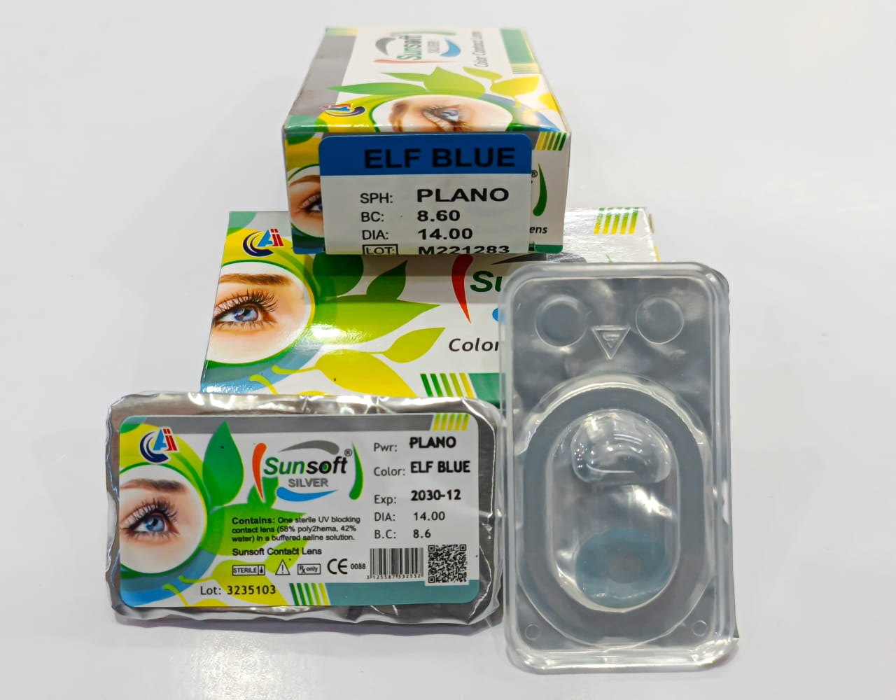 Sunsoft Silver | Elf Blue Contact Lens (Plano)