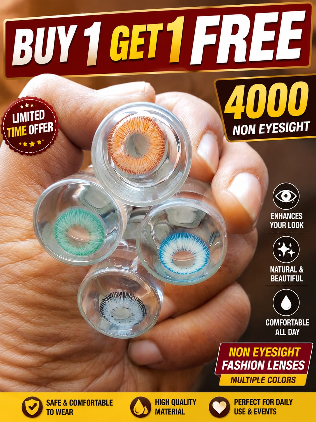 B1G1 Free — Fashion Lenses Rs. 4,000 (Non-Eyesight)